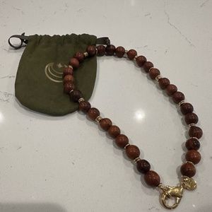 Jane Win | Beaded Necklace | Wood and Gold - Never Worn (New)